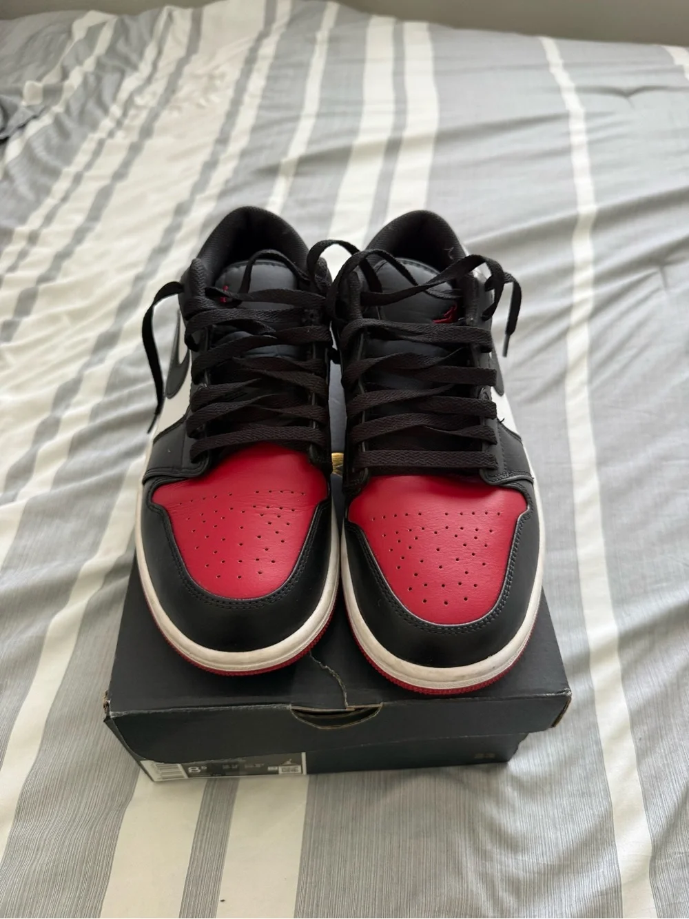 Jordan Men’s Low-Top Sneakers in Black and Red